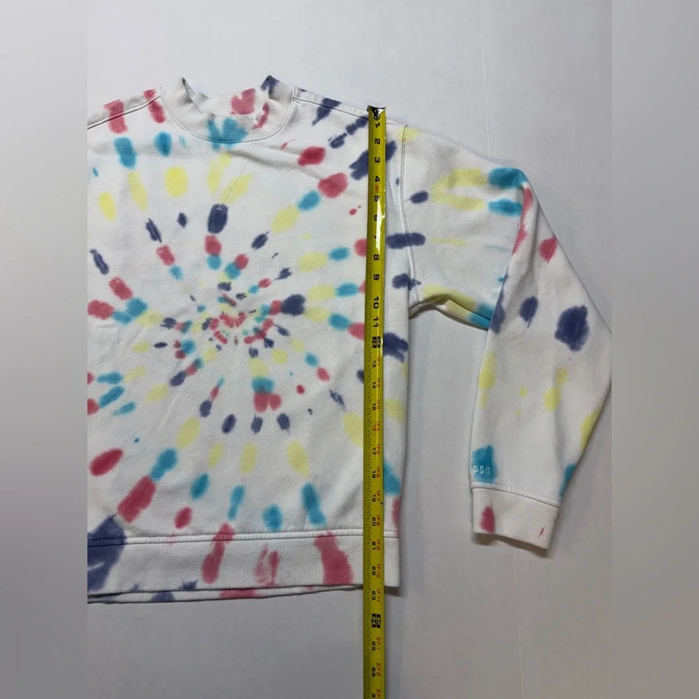 DSG Brand Extra Small White Pink Blue Yellow Swirl‎ Tie Dye Crewneck